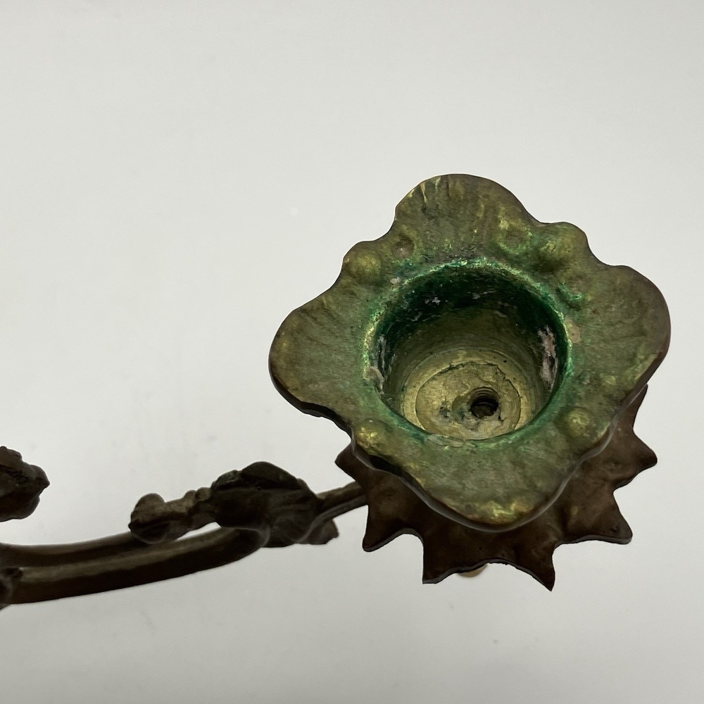 Vtg Candle Sconce / Brass With Mirror / 2 Arms / 1940s / Swedish Rococo Revival - Picture 16 of 16